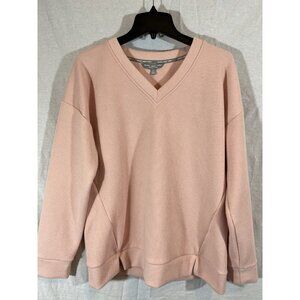 Marc New York Pink Large Ribbed Knit Sweatshirt